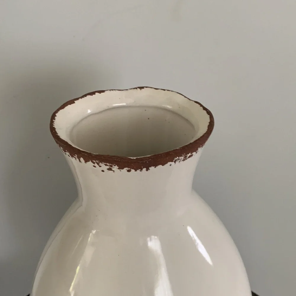 Ceramic large beige‎ distressed vase home decor
